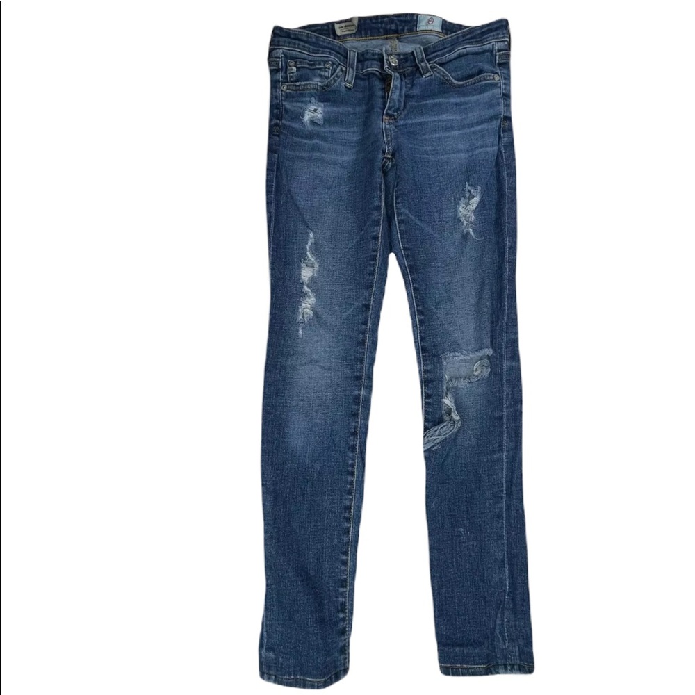 AG Adriano Goldschmied Jeans Womens 25 The Legging Skinny Destroyed Mid Rise